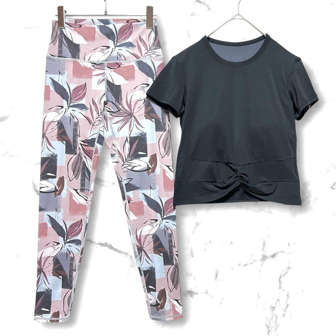 SUKALA【新品タグ付き】新作カップ付きTシャツ&レギンスセットアップ/M