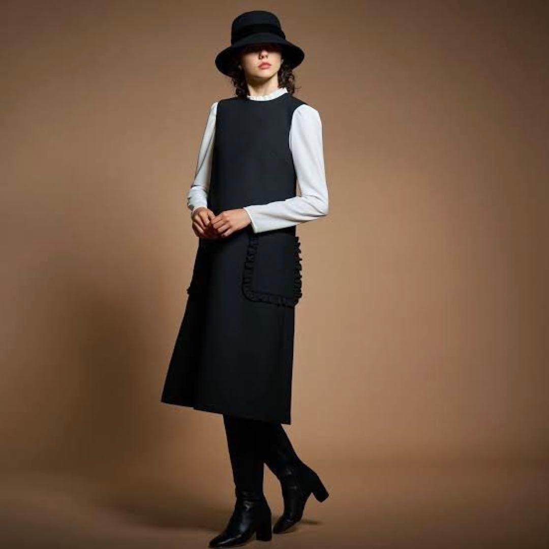 新品定価4.7万★Aveniretoile★フリルポケットAラインワンピース34