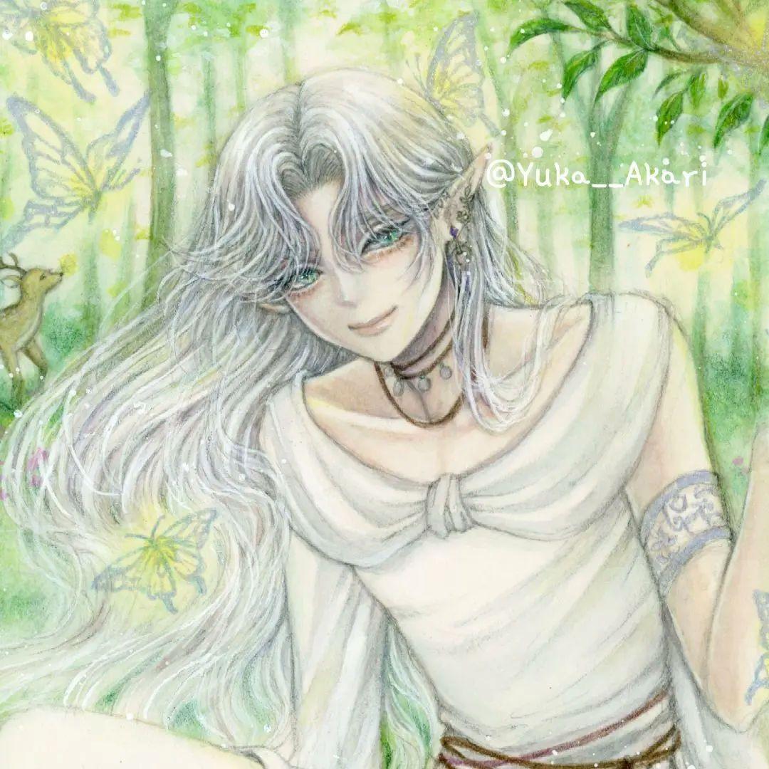 ✨うさねこ16✨　spirit forest　 手描きイラスト