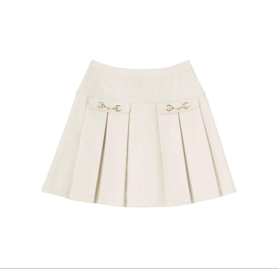 美品　Herlipto Pleated Mini Skirt ベージュ　S