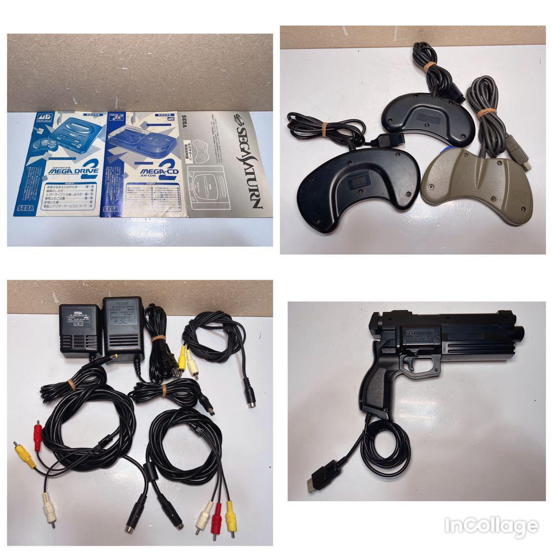 レトロなセガのゲーム機とアクセサリーのコレクション