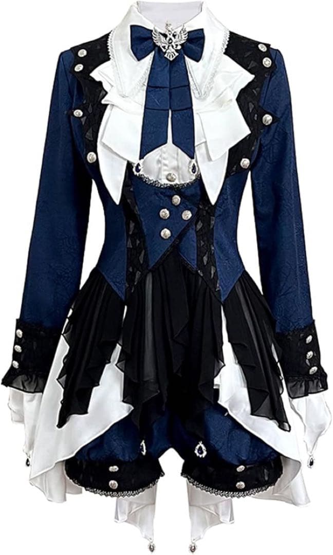 王子・皇子風ロリータ衣装/ネイビー系/4点セット