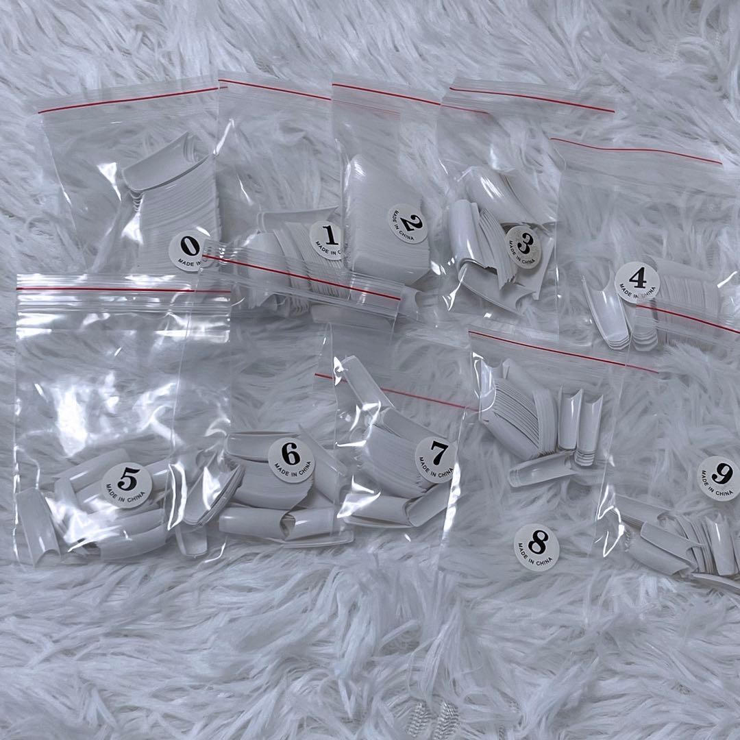 ネイルチップ チップオーバーレイ フレンチネイル ドット柄 18点セット