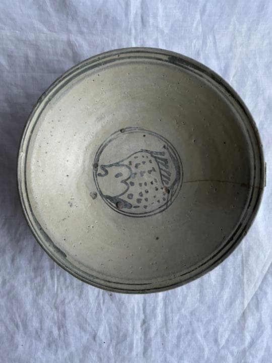 タイ　古陶　鉄絵魚紋鉢