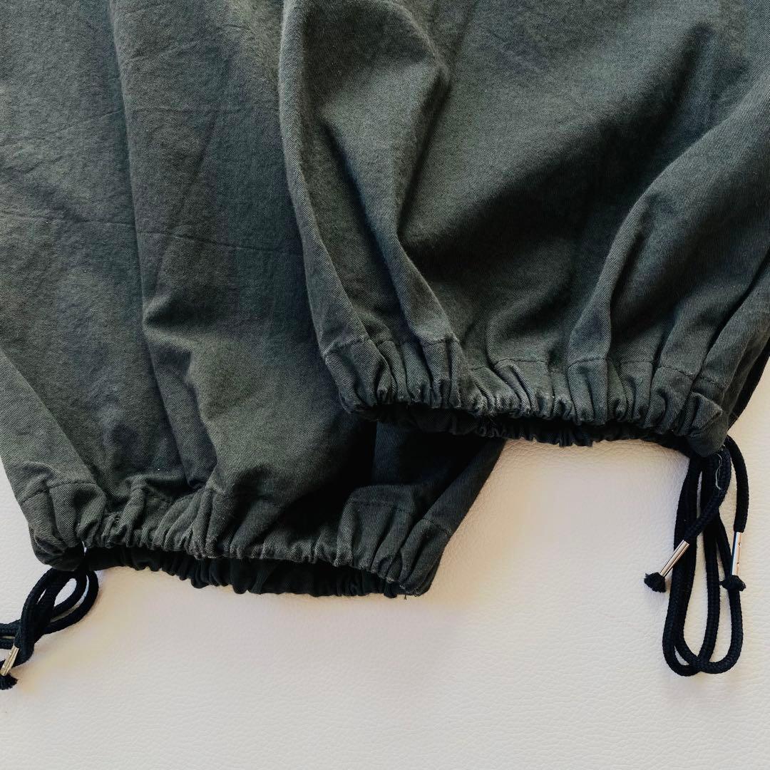 SHISHIKUI　パラシュートパンツ　天然日干し加工　ドローコード　ブラック