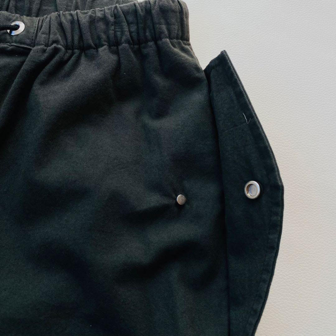 SHISHIKUI　パラシュートパンツ　天然日干し加工　ドローコード　ブラック