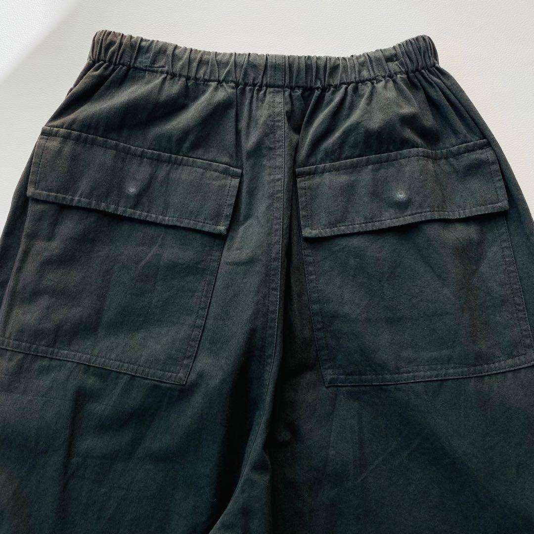 SHISHIKUI　パラシュートパンツ　天然日干し加工　ドローコード　ブラック