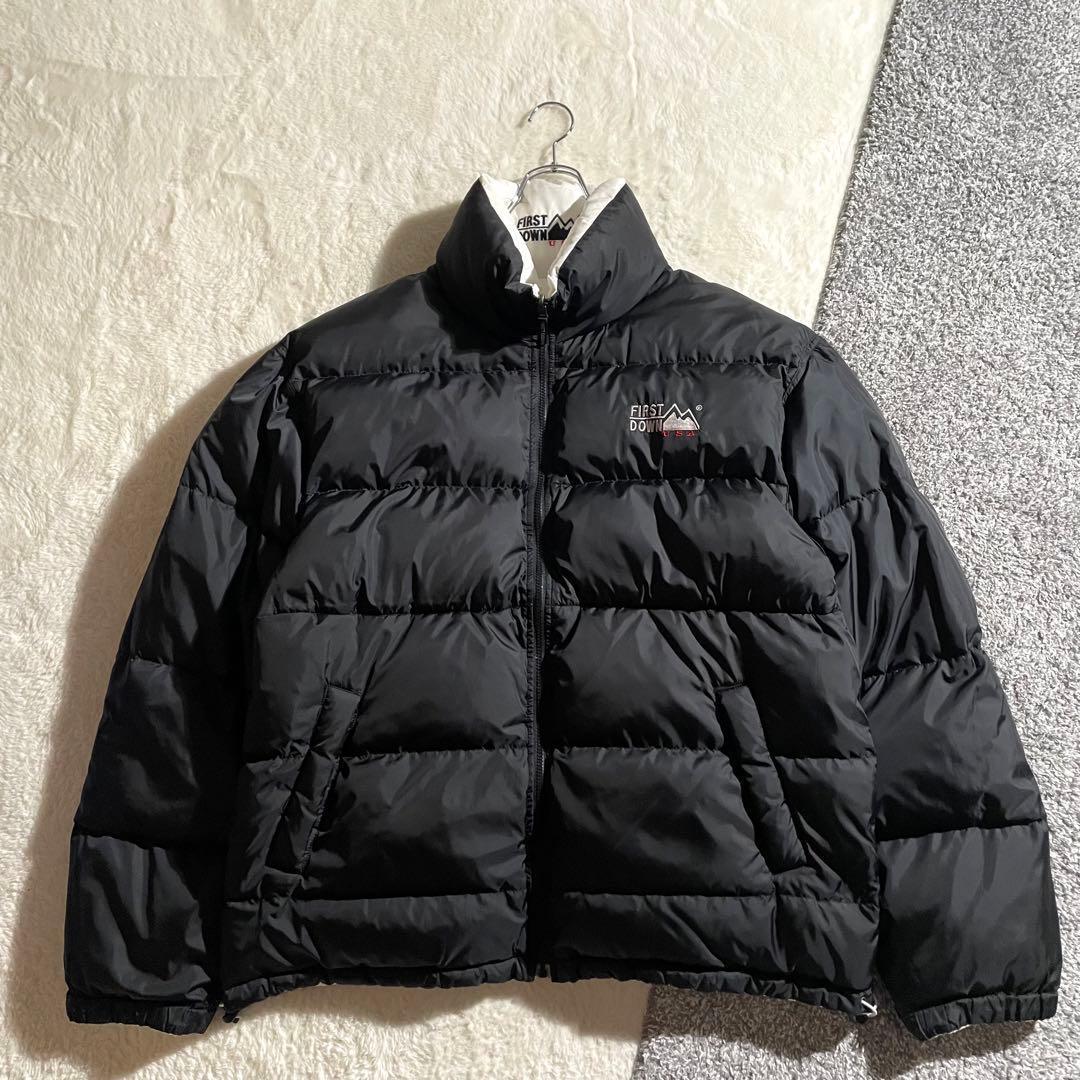 ファーストダウン　リバーシブル　ダウンジャケット　サイズ４L　ブラック　ホワイト