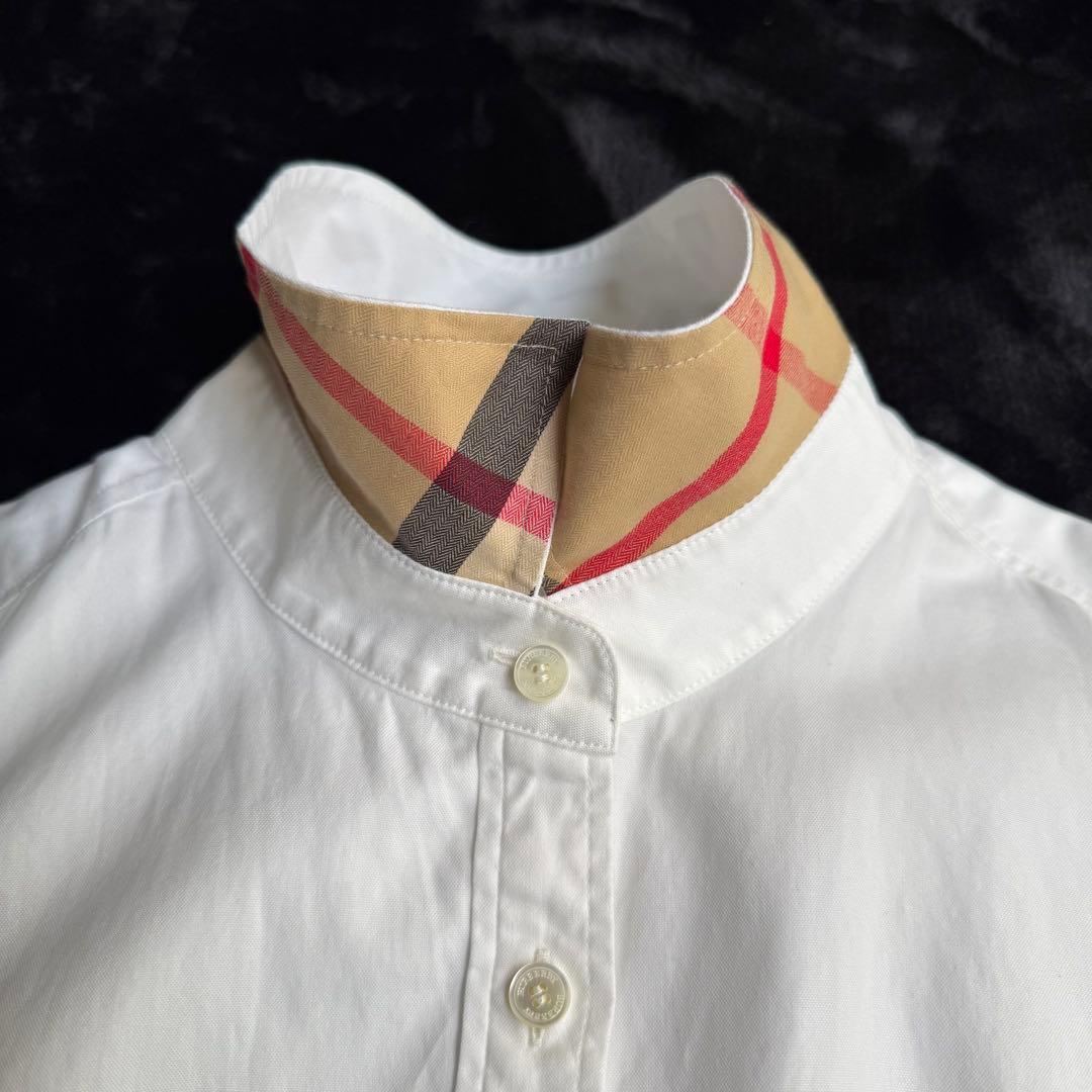 美品 BURBERRY バーバリー コットンシャツ ホワイト ノバチェック 46