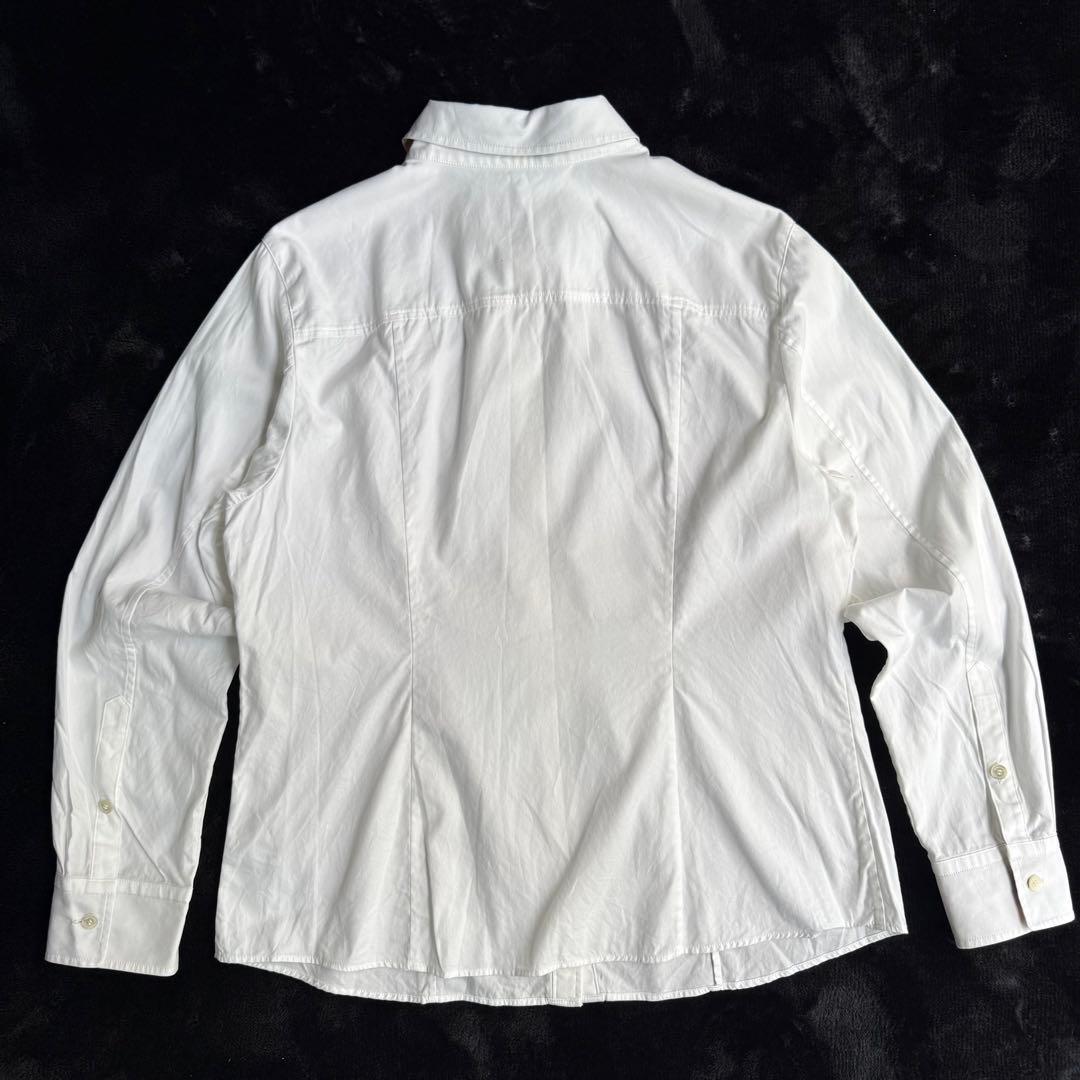 美品 BURBERRY バーバリー コットンシャツ ホワイト ノバチェック 46