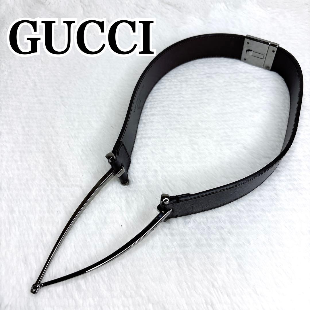 一級品✨GUCCI グッチ ホースビットベルト　シルバー金具　イタリア製