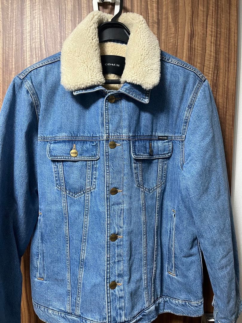 【中古美品】COACH デニムジャケット ボア サイズL