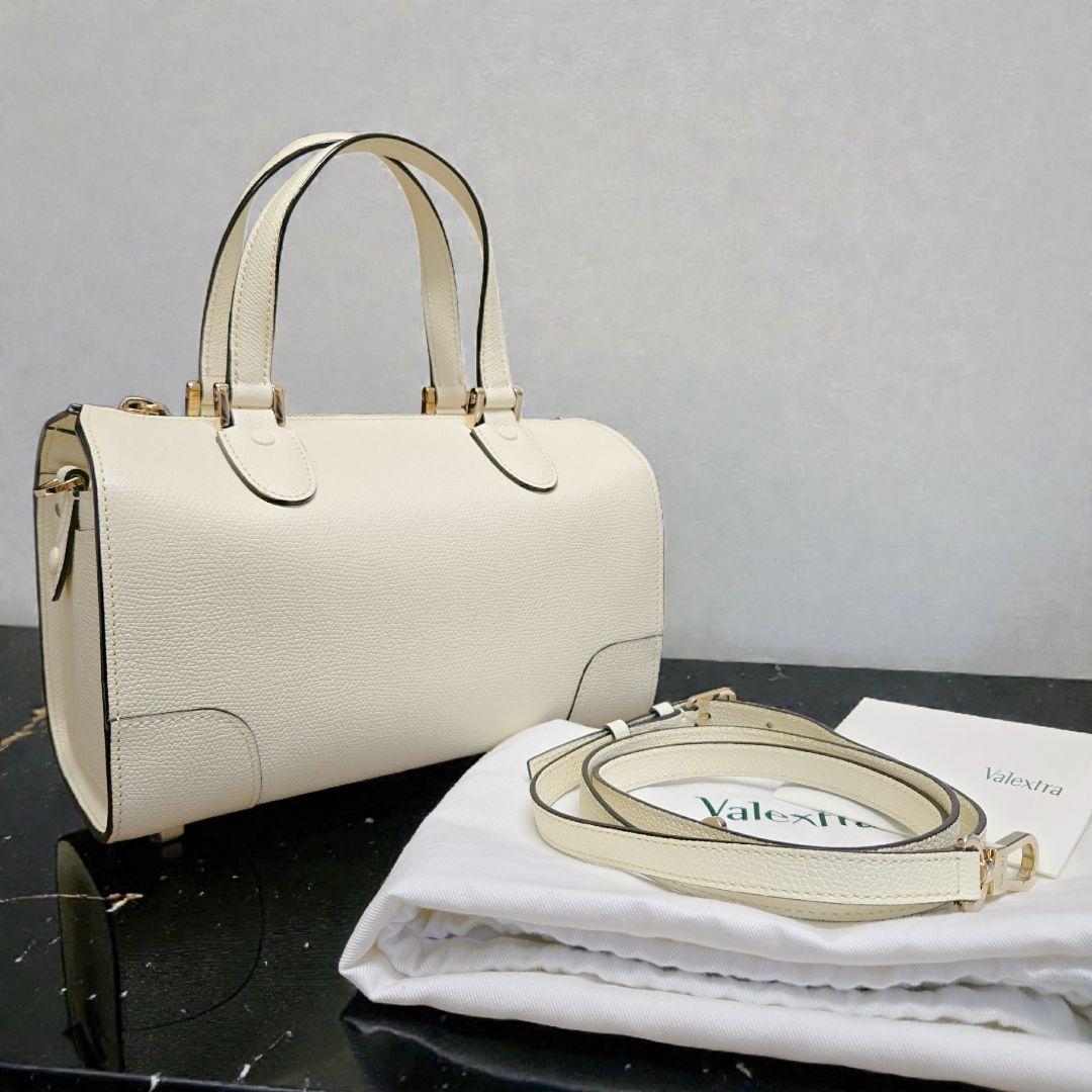 【新品】ヴァレクストラ バビラ ミニ レザー 2WAYハンドバッグ ホワイト