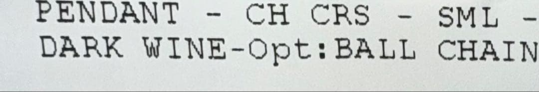 CHROME HEARTS クロムハーツ ラバークロス ネックレス ワイン