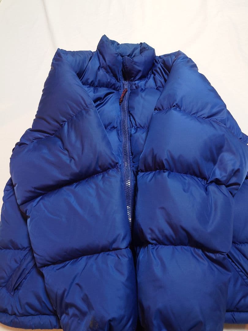 90s エルエルビーン　LLBean 青 ダウンジャケット 刺繍ロゴ