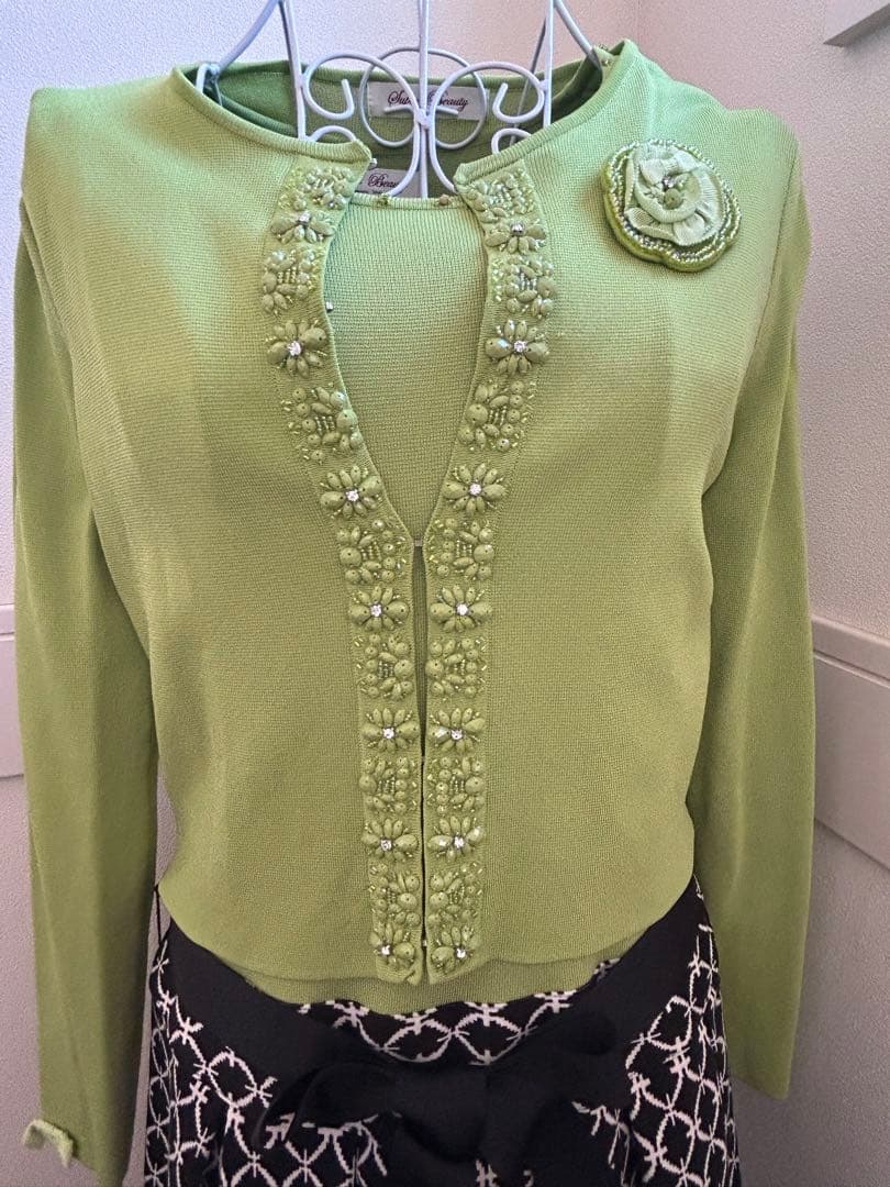 スーパービューティー　42 ワンピース　➕　カーディガン　セット　L