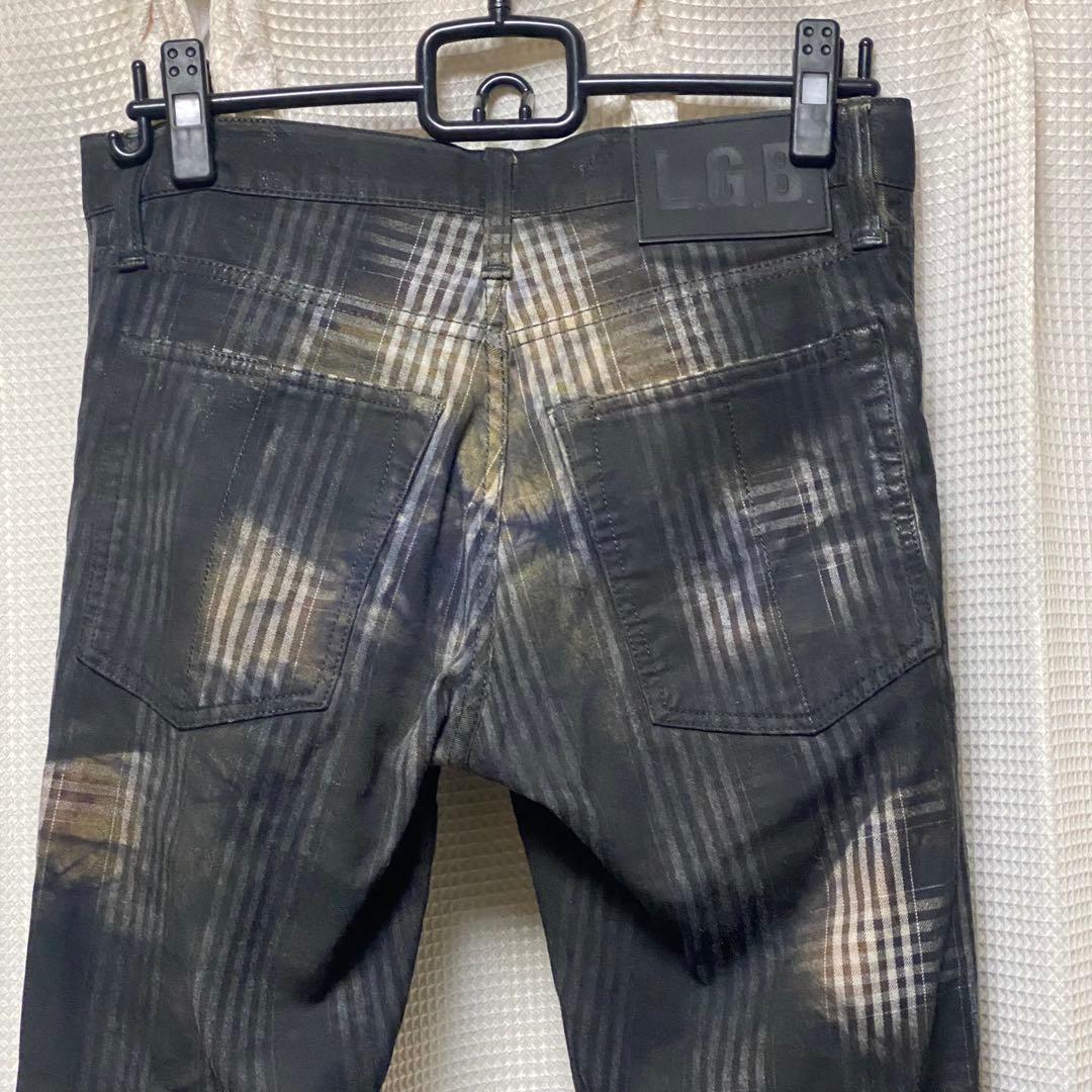 LGB ルグランブルー コーティング ブリーチ チェック デニム 29