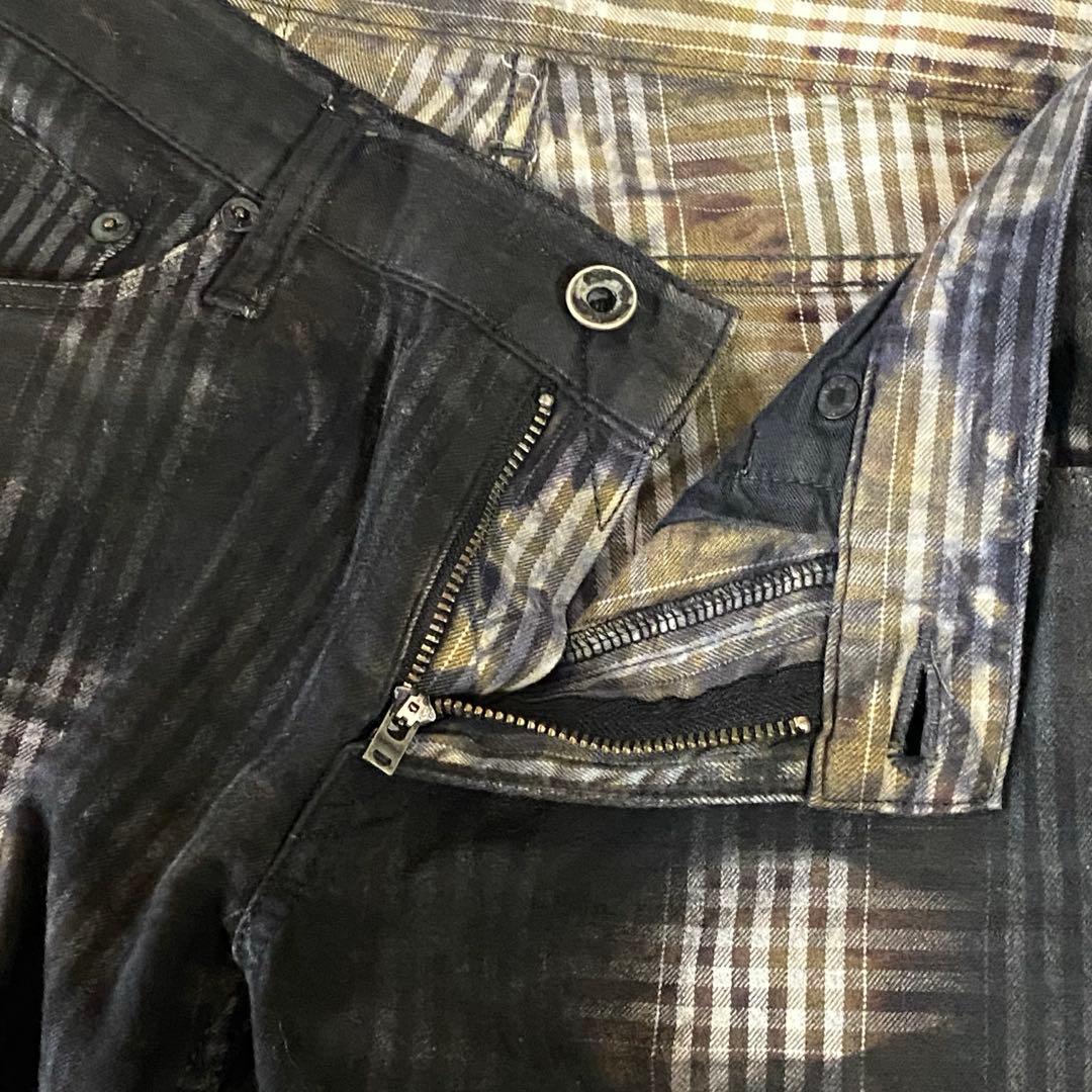 LGB ルグランブルー コーティング ブリーチ チェック デニム 29