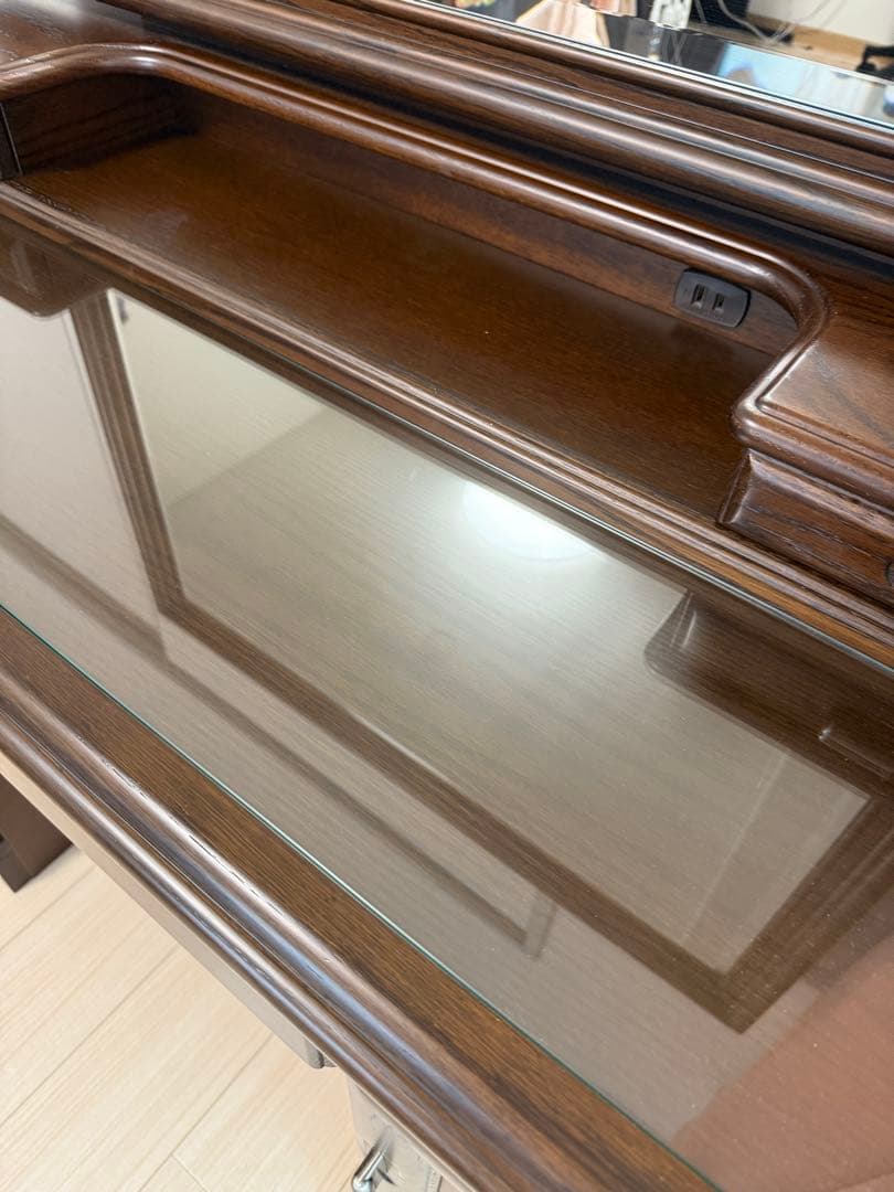 週末限定値下げ！大川家具 ドレッサー 鏡台 引き出し付き ウォルナット