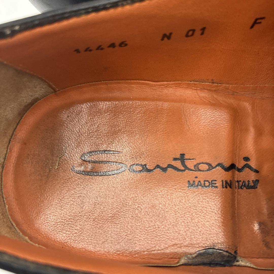 【美品】Santoni サントーニ ストレートチップ 6 ビジネスシューズ 黒
