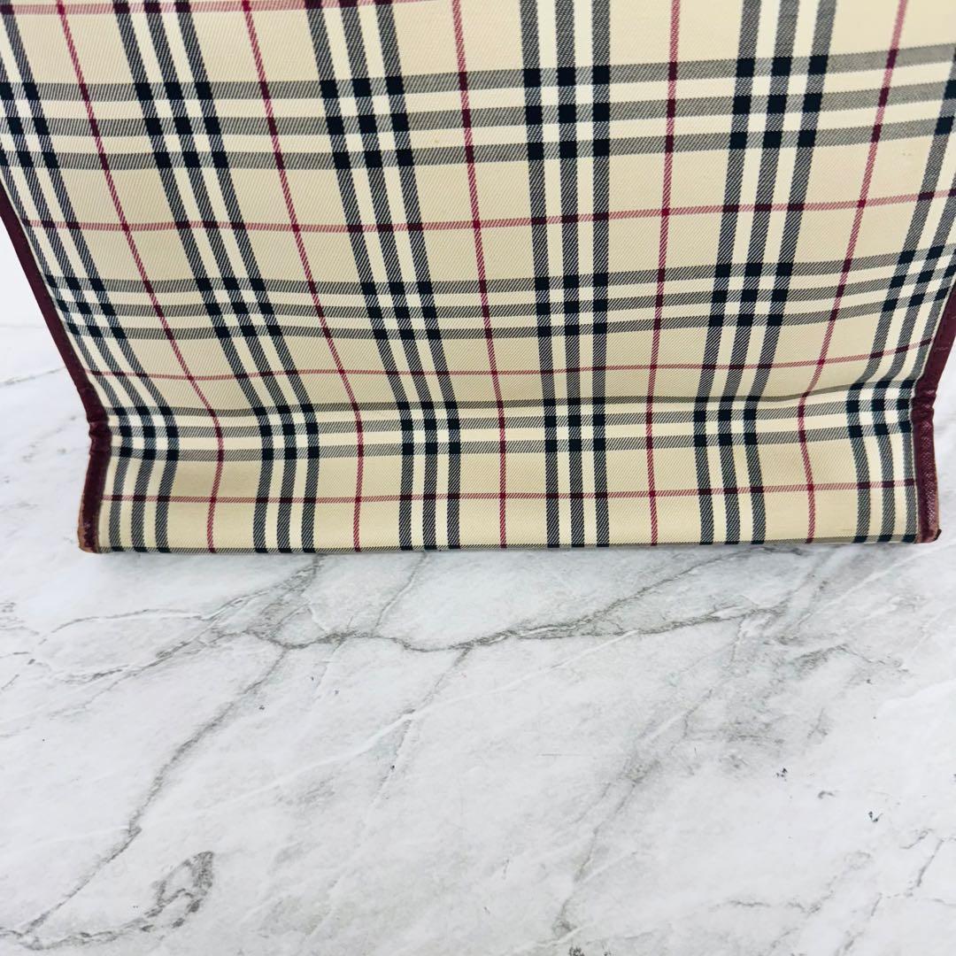 ✨BURBERRY✨バーバリー✨ボルドー✨ノバチェック✨トートバッグ✨