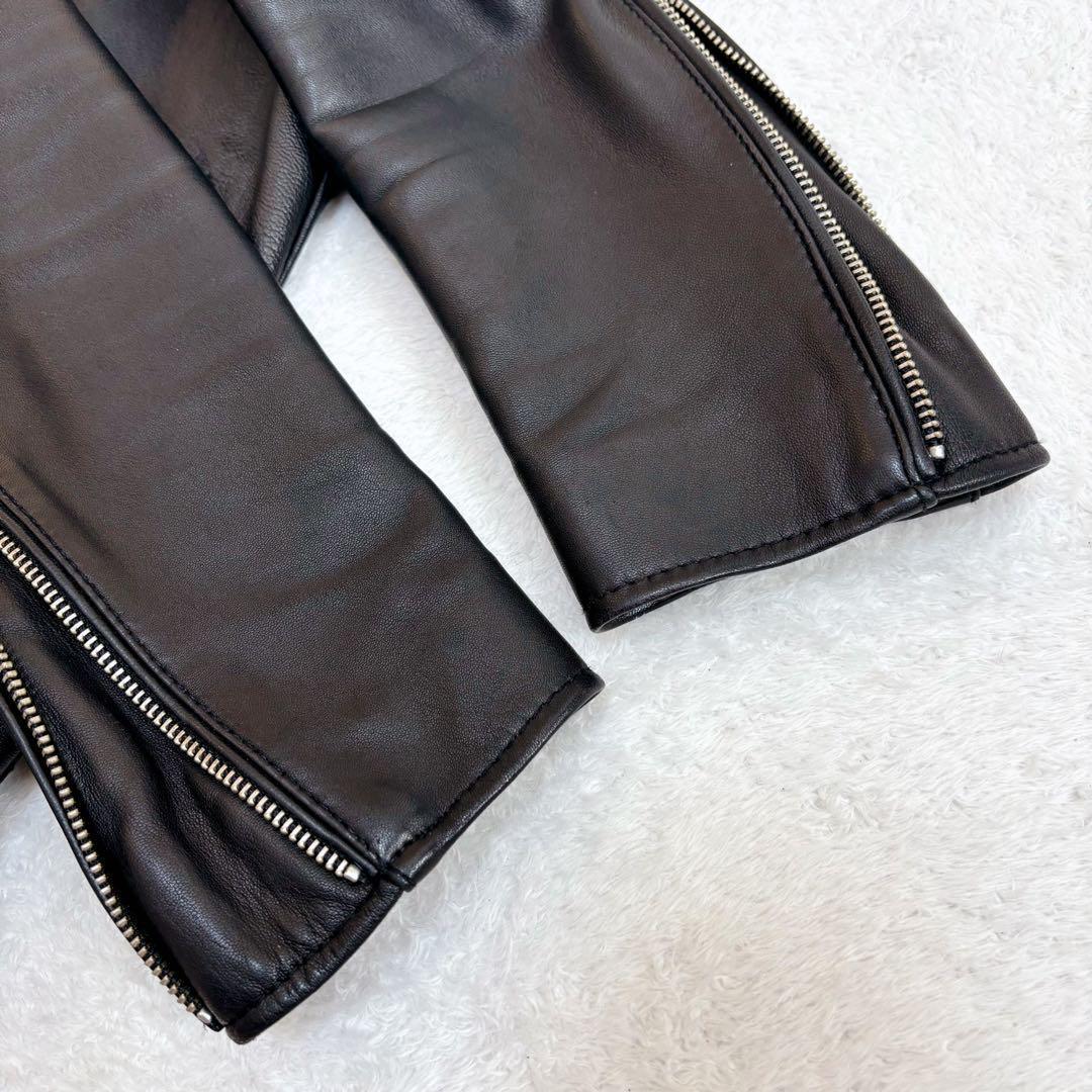 美品♡UNITED TOKYO レザージャケット シングル 羊革 本革 ブラック