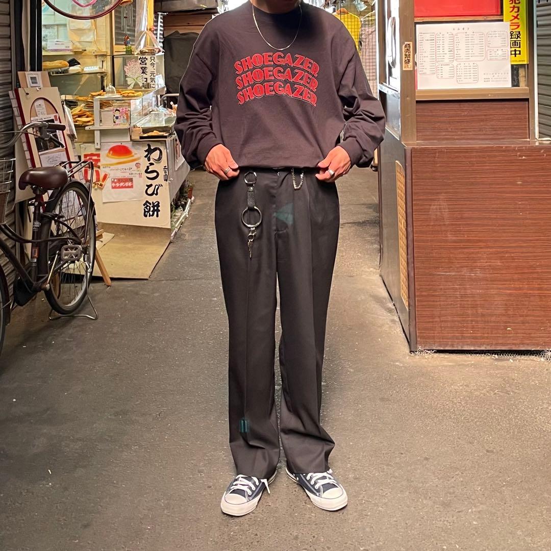 【cornier】スラックス 梳毛ウール100% ブラック M