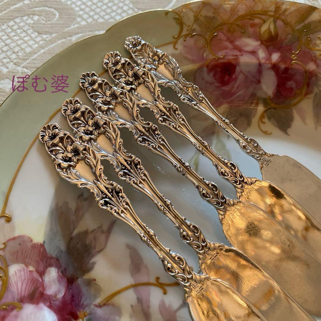 【Whiting ホワイティング】純銀／バターナイフ「Lily」モノグラム無し