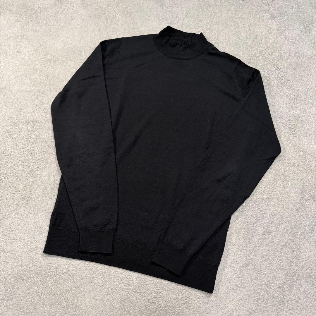 ジョンスメドレー　モックネック　ニット　ブラック　Mサイズ　ウール