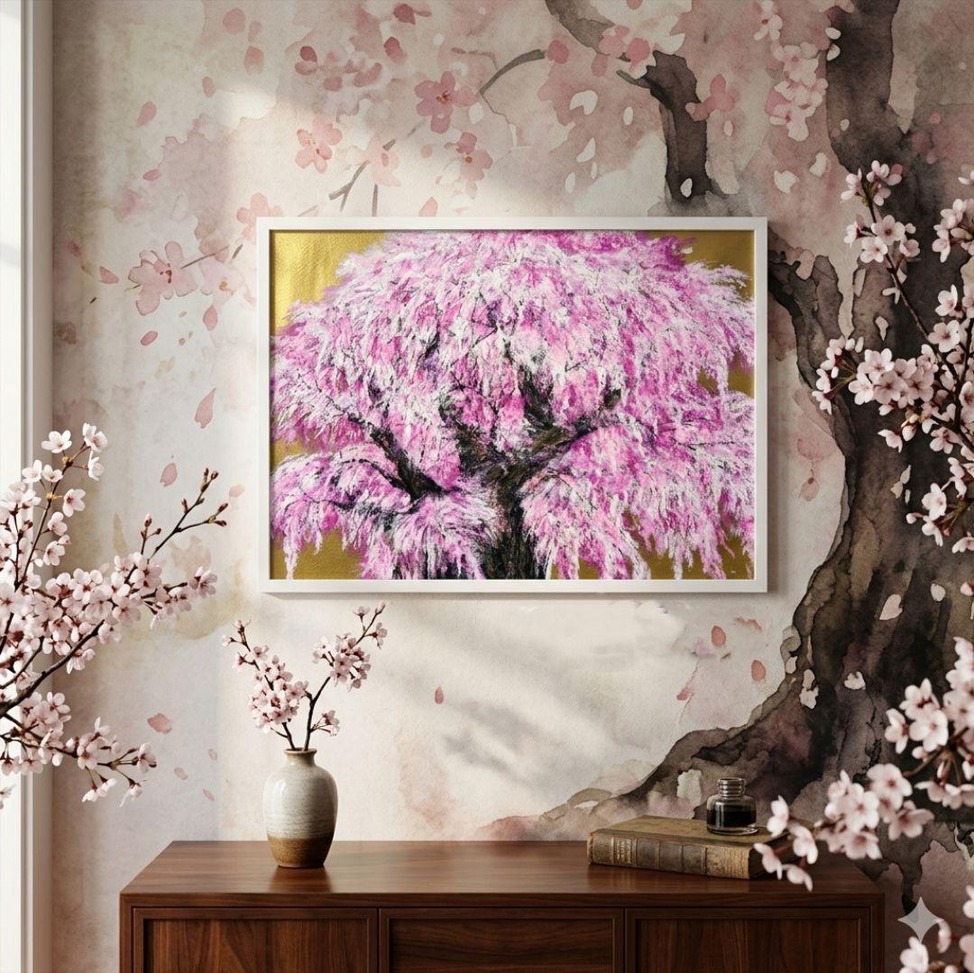 油絵 油彩 油彩画 絵 絵画【桜の大樹】