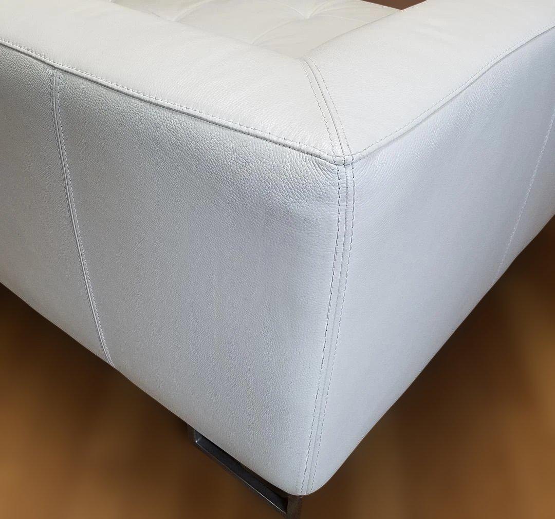 IDC 大塚家具 本革 ソファ L/Sコンフォート11 ホワイト レザー 中古