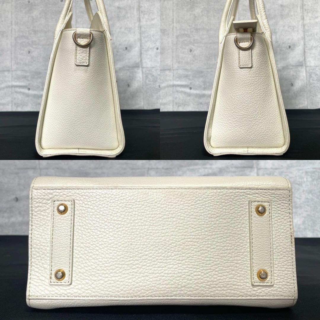 専用品HAMANO ハナエル ミニボクシー オフホワイト 2WAYハンドバッグ