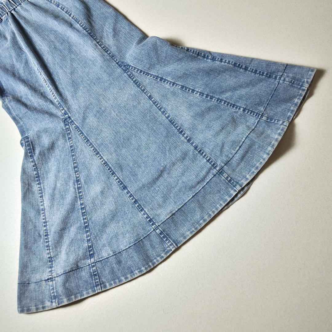 スナイデル　デニムマーメイドワンピース　マキシ丈　Aライン　フレア　金ボタン