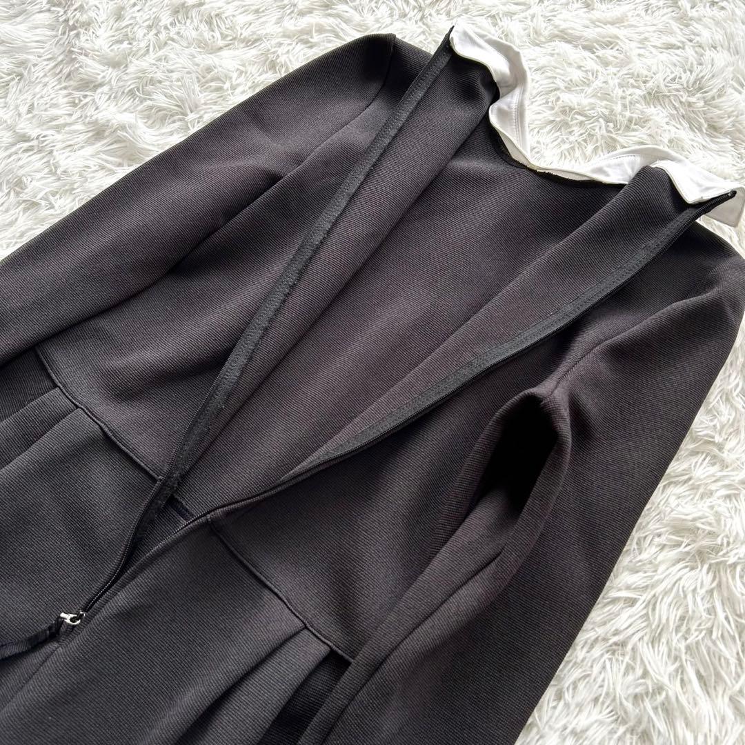 【美品】FOXEY フォクシー　グラシュー 白襟　長袖ワンピース　38 ブラック