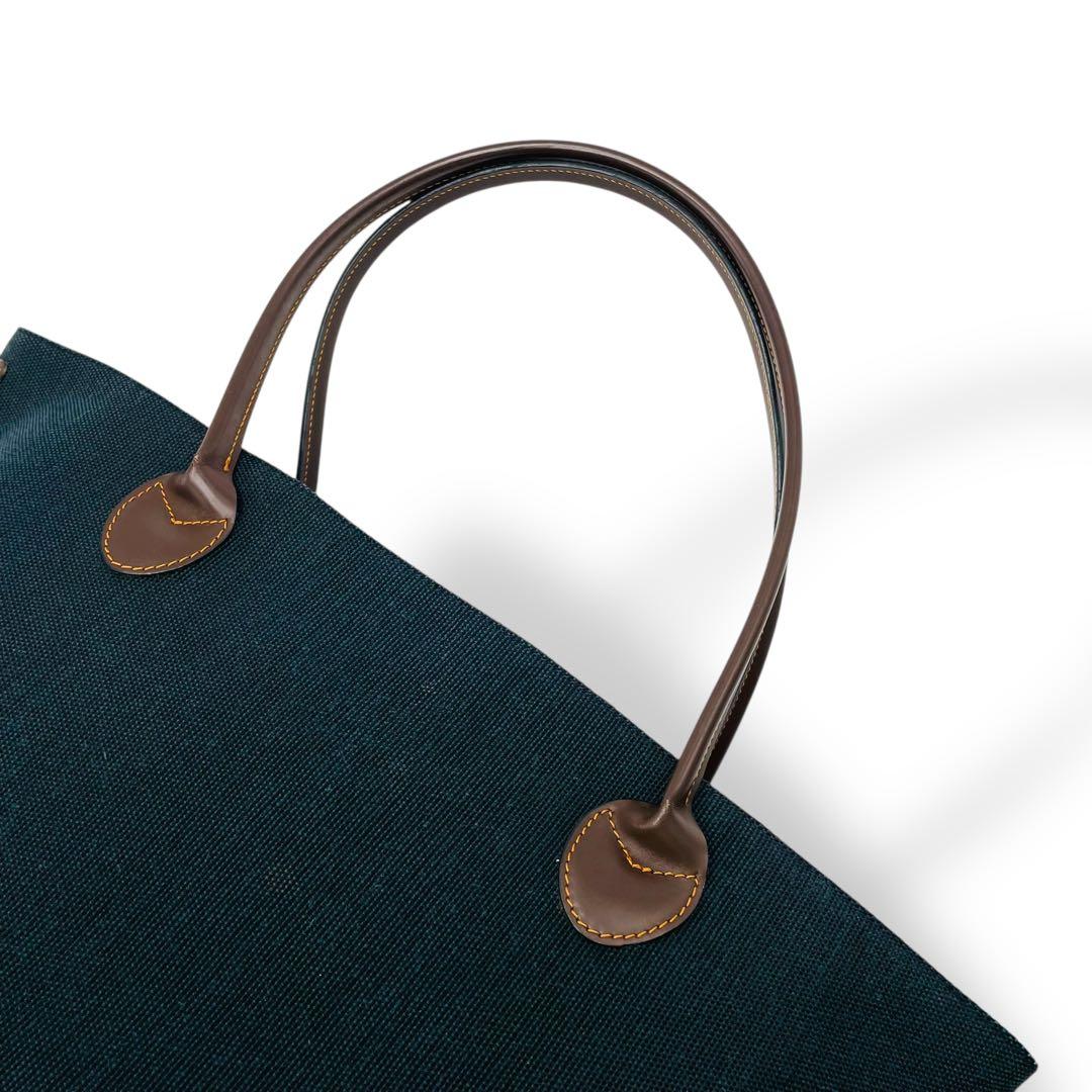 美品 Herve Chapelier トートバッグ キャンバス ネイビー 舟型