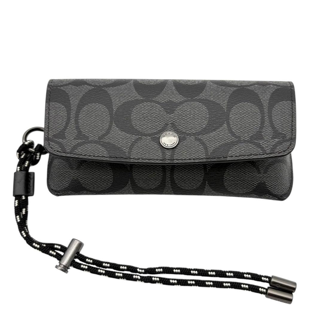 美品　coach コーチ　サングラスケース　シグネチャー柄　黒　BLACK