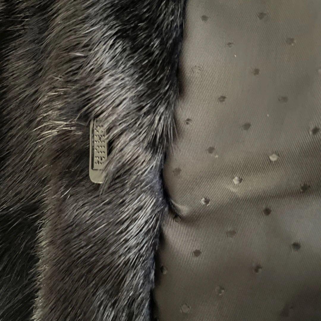 VIOLETA ブラックミンクベストLサイズ