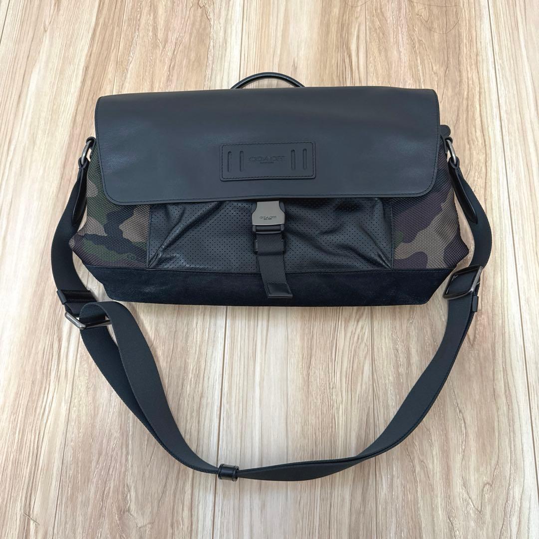 美品 コーチ COACH テレイン バイクバッグ ショルダーバッグ 迷彩柄