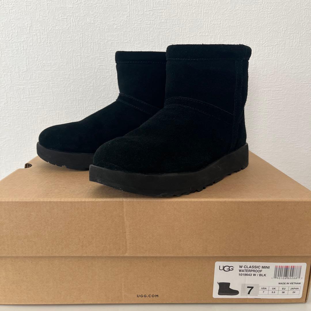 UGG アグ クラシック ミニ ウォータープルーフ 24cm ブーツ ブラック