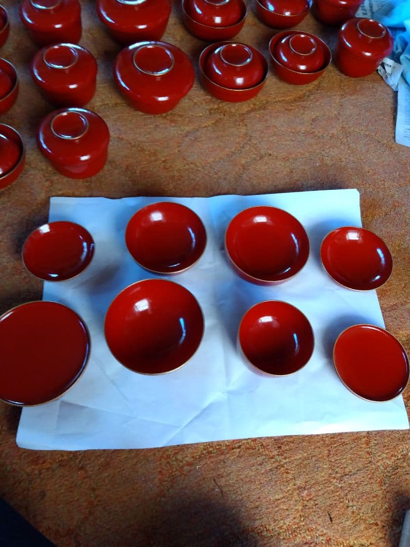 【キンたん】赤い漆器椀4種 10個セット