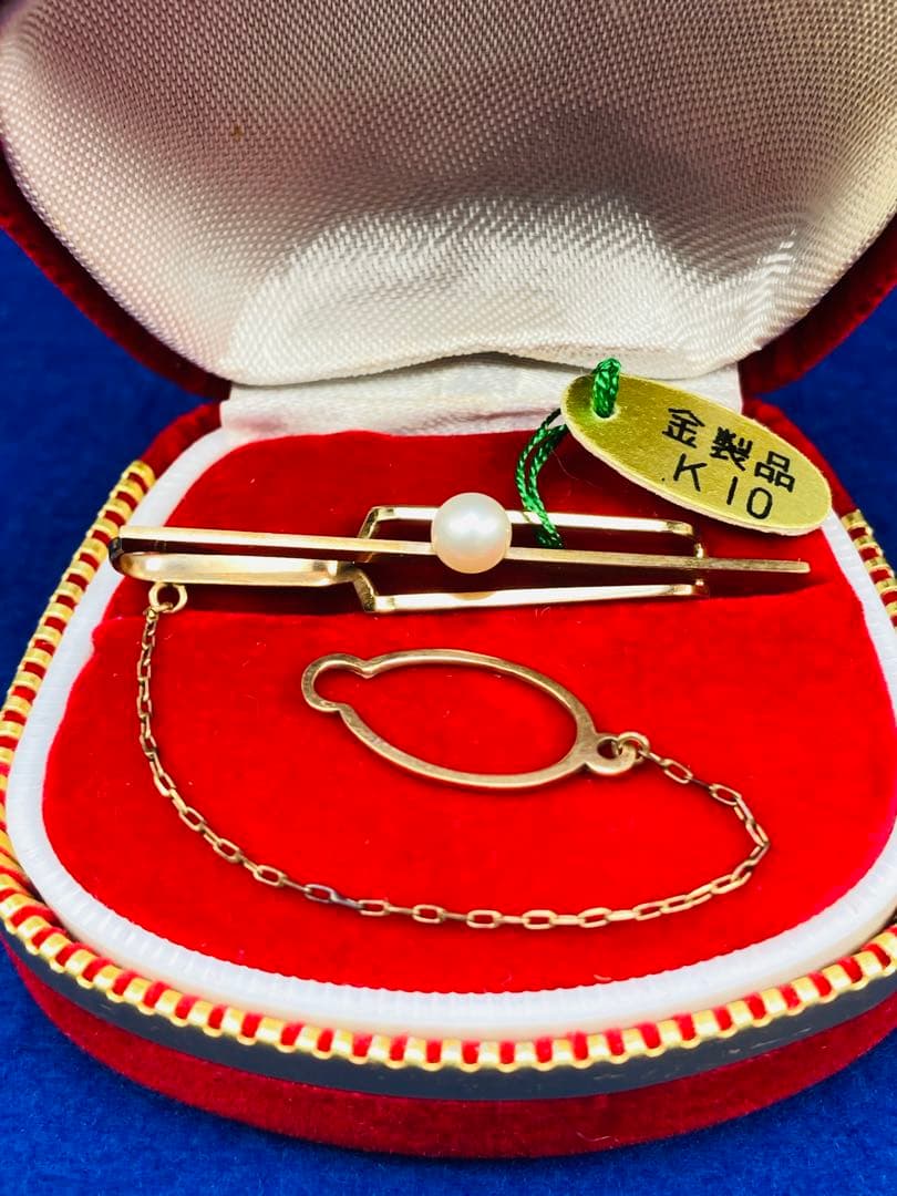 と*ん様 4g≫新品【K10】★本真珠★ネクタイピン /タイバー★　#レアもの‼