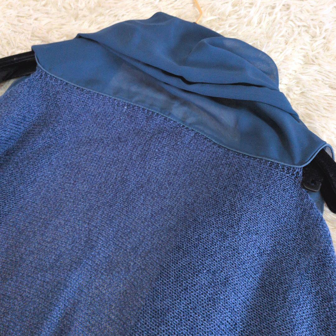 日本製★OLLEBOREBLA　ベスト　異素材ミックス　ぶたさんモチーフ編み