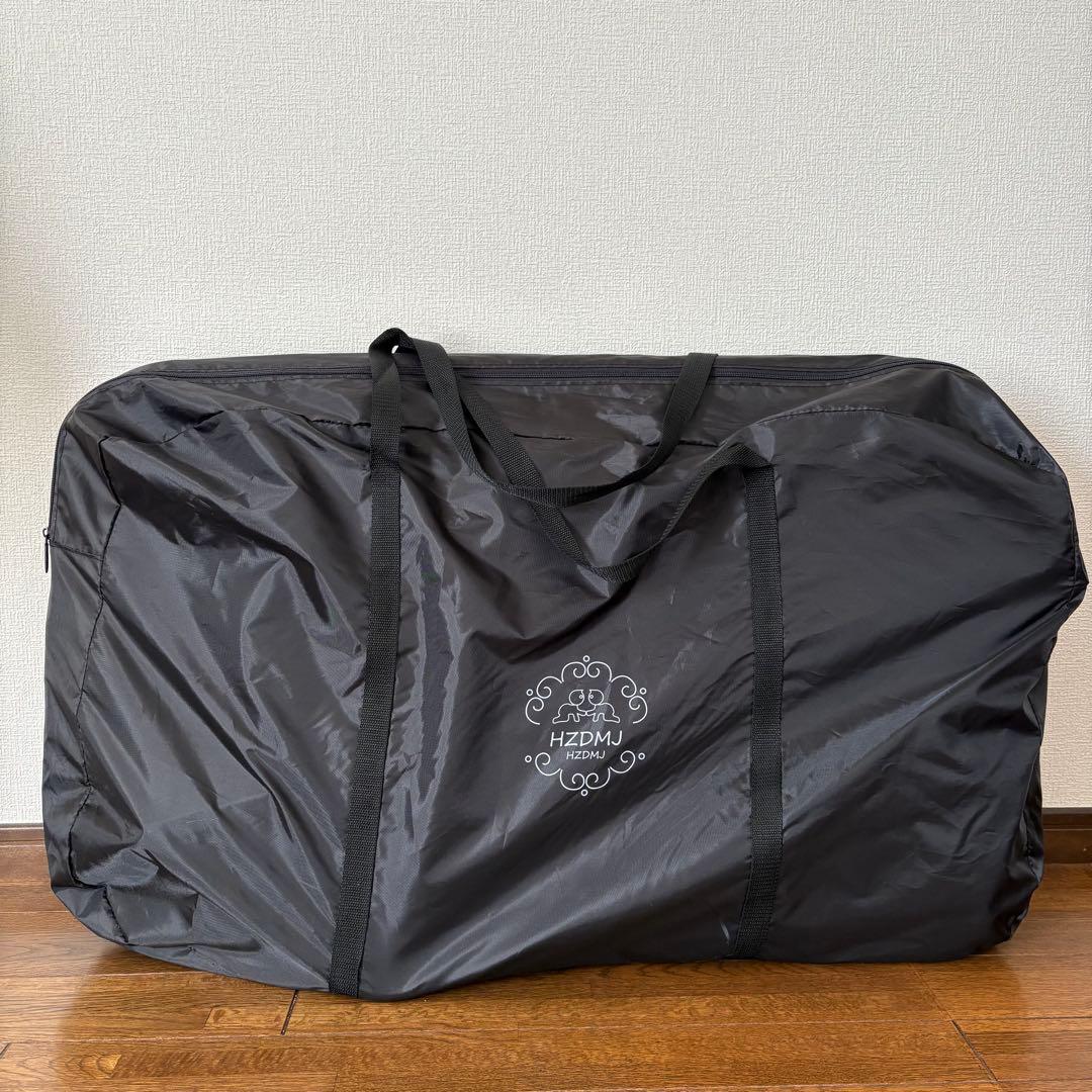 HIZDIK グレー 折り畳みベビーベッド キャスター付き