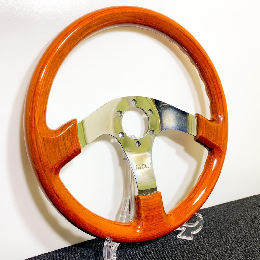 希少 イタルボランテ Imola イモラ ウッドステアリング メッキスポーク
