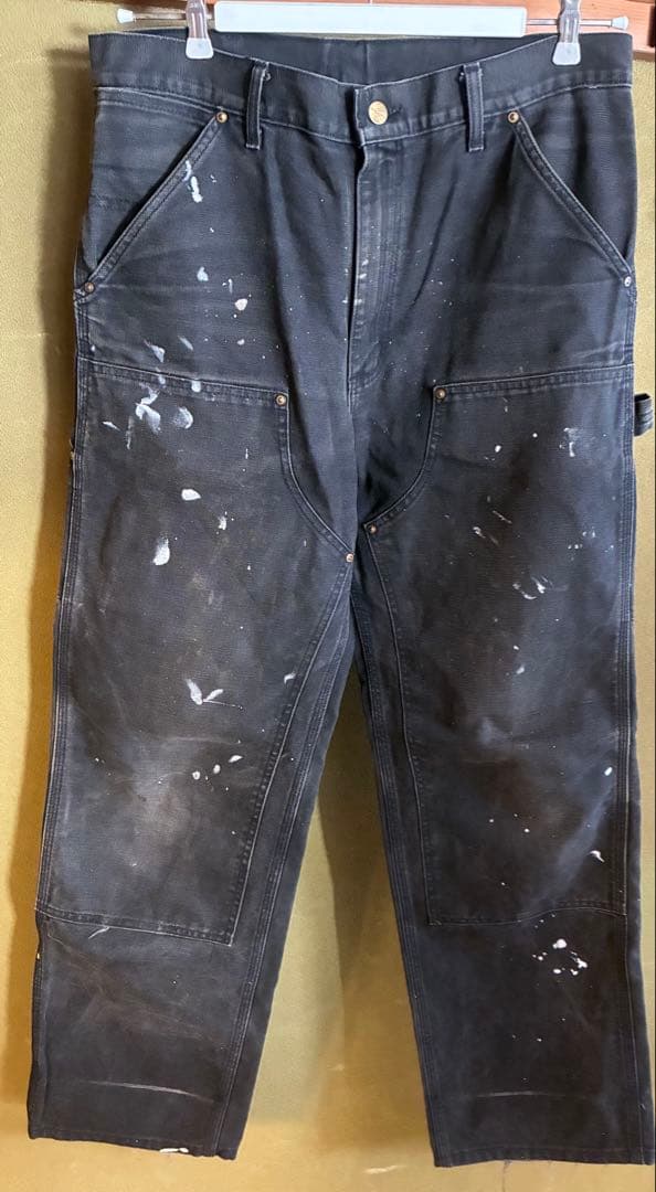 carharttダブルニーペインターパンツブラック34×34カーハート