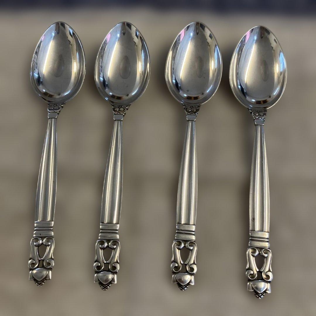 ジョージジェンセン銀製装飾　スプーン４個　15.5cm