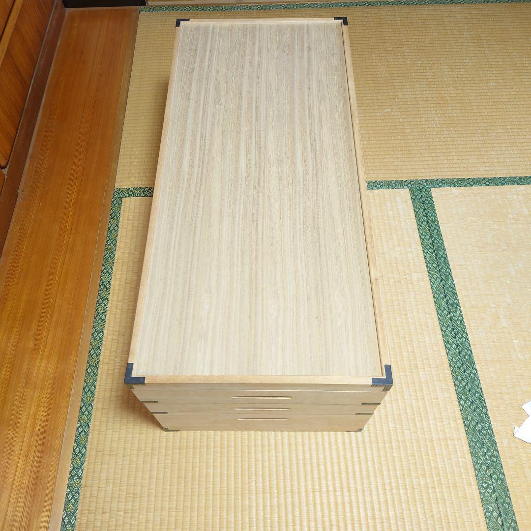 【美品】桐箱3段　蓋付き桐ケース　着物 衣装箱 収納ケース 和家具