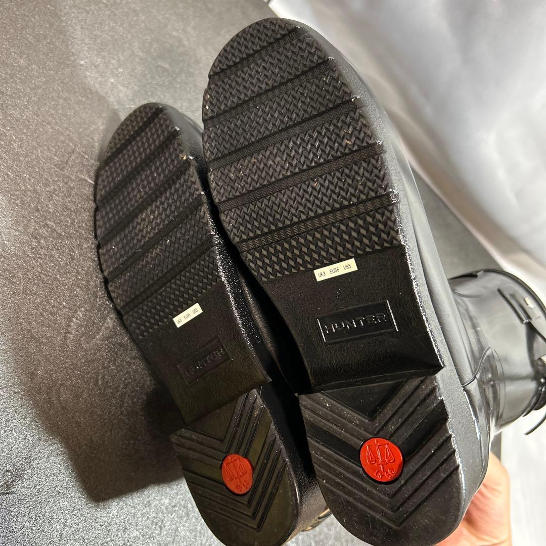 美品 HUNTER ハンター レオパード レインブーツ ショートブーツ UK3