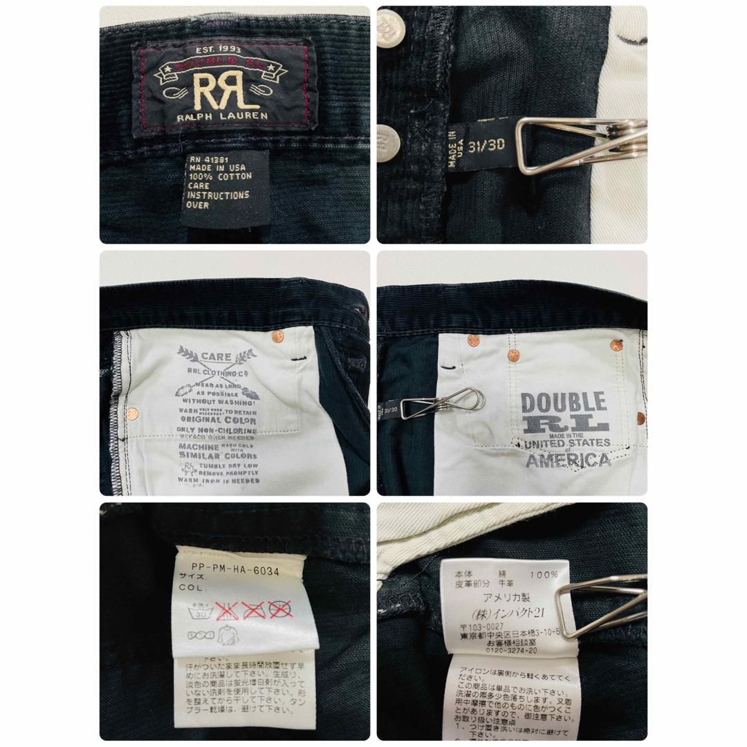 6582 RRL コーデュロイパンツ　USA製　ブラック　ボタンフライ