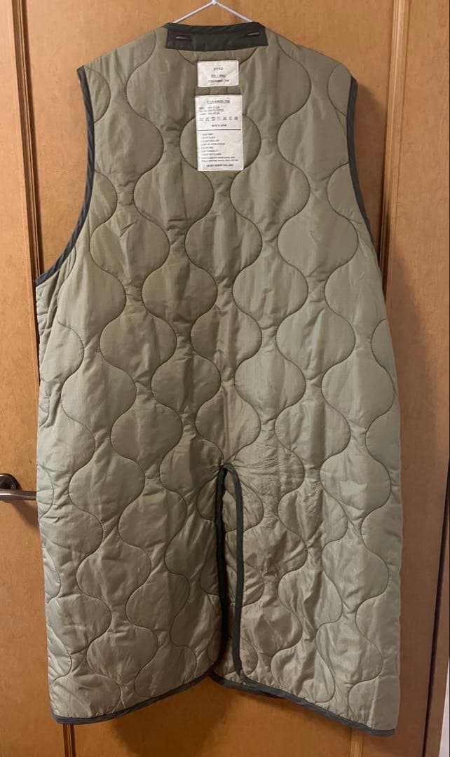 HYKE ハイク キルティング ロングベスト サイズ1 カーキ